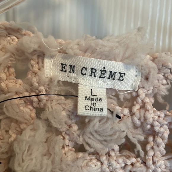 Creme Sweater knitted Cardigan . SZ Large. NEW not worn . Very cute fabric - Picture 3 of 4